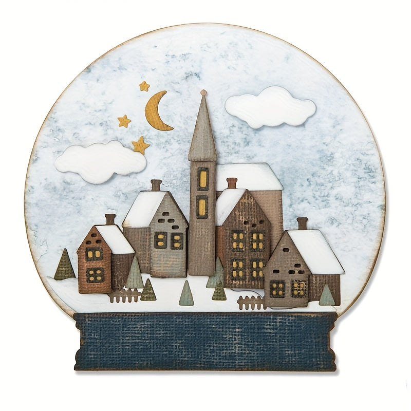 Christmas Town Crystal Ball Metal Cutting Dies