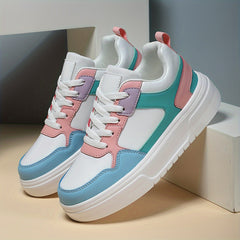Women's Faux Leather Chunky Sneakers for Outdoor Sports
