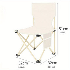 Portable Camping Chair with Carry Bag and Side Pocket