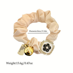 Camellia Blossom Hair Tie with Pendant Hair Rope Ponytail Rubber Band