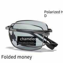 Men's Polarized Photochromic Folding Sunglasses UV Protection