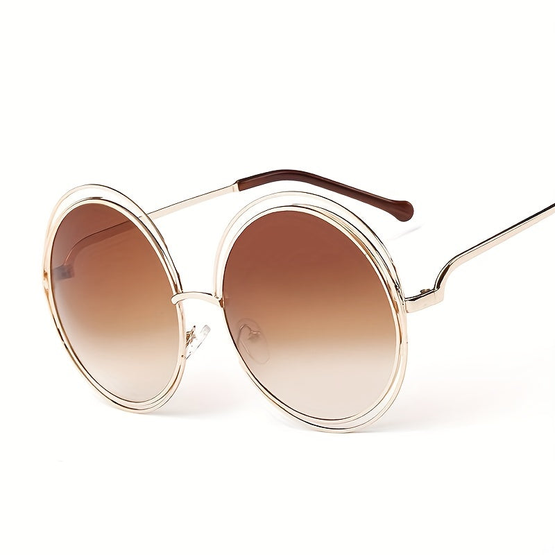 Oversized Round Sunglasses Hollow Summer UV400 Sun Shades