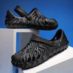 Men's Casual Striped Clogs Slip On Garden Shoes Spring Summer