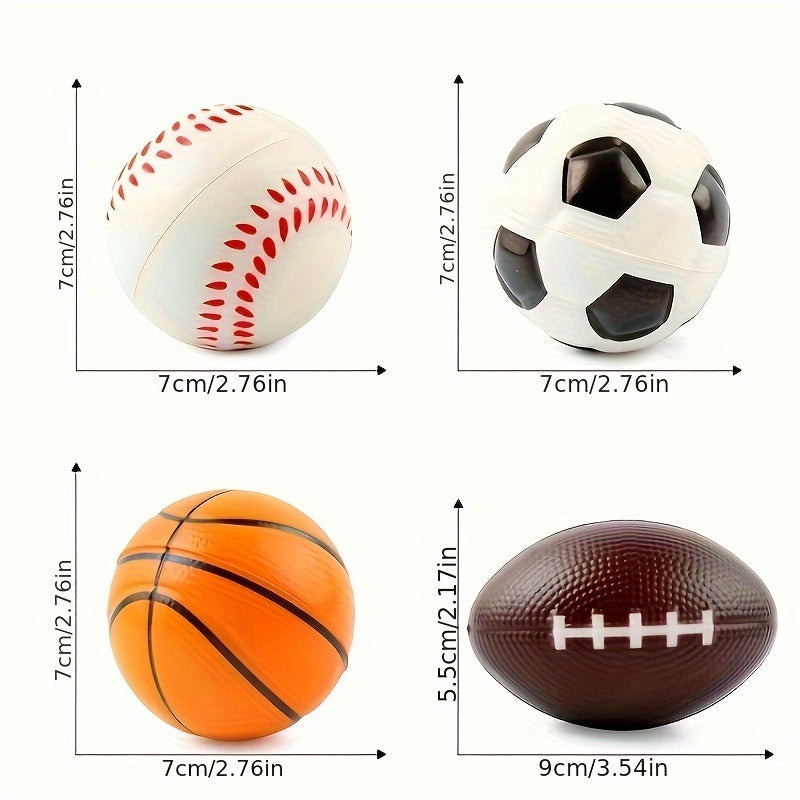 Sports Balls Stress Relief Toys Rugby Football Basketball Baseball Bouncy Ball