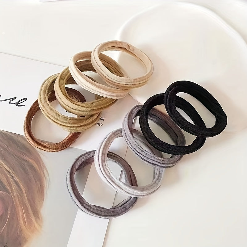 5pcs Wide Elastic Hair Tie Thick Hair Rope Seamless Ponytail Holder