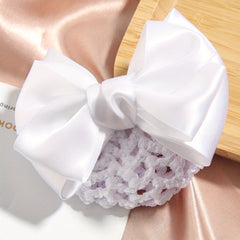 Bowknot Snood Barrette Back Head Hair Clip Bun Ponytail Vintage Hair Clip