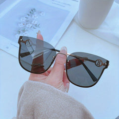 Semi Rimless Sunglasses Gradient Metal Glasses UV400