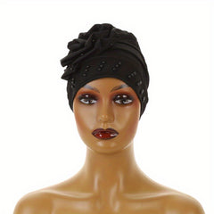 Beaded Turban Cap Headscarf Chemo Cap Elastic Bonnet