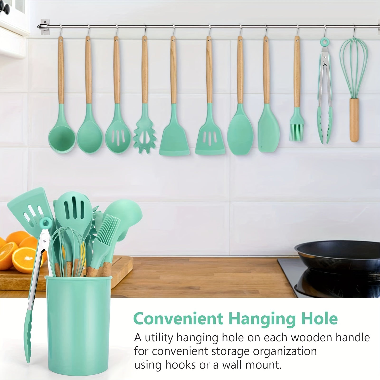 12-Piece Silicone Kitchen Utensil Set - Non Stick & Durable Cooking Tools