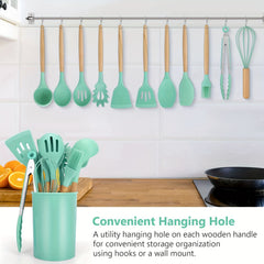12-Piece Silicone Kitchen Utensil Set - Non Stick & Durable Cooking Tools