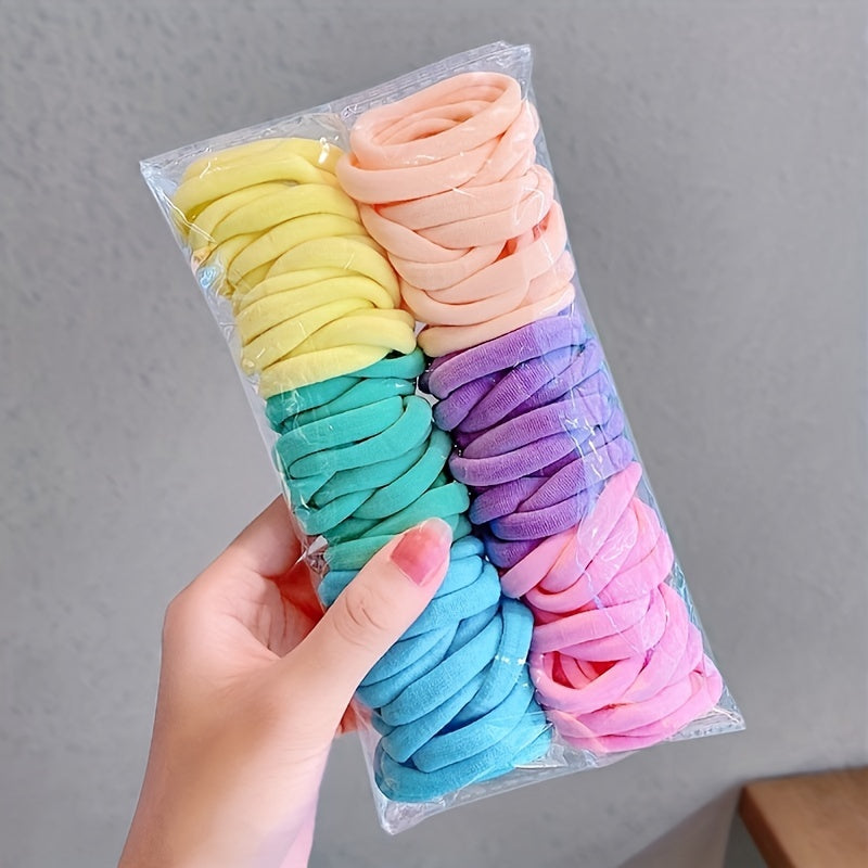 100pcs Soft Hair Rope Elastic Ponytail Holder Hair Accessory
