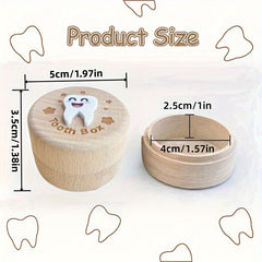 Wooden Tooth Keepsake Box with Fetal Hair Collection - Perfect Birthday Gift