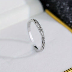 S925 Sterling Silver Wrapped Line Twisted Cuff Ring for Girls Kids