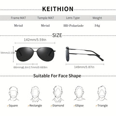 KEITHION Aviator Sunglasses Polarized UV Protection Lightweight