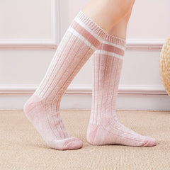 3 Pairs Striped Crew Socks Comfy & Breathable College Style Socks Women's Stocki