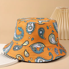 Orange Cashew Flower Sunshade Bucket Hat for Men Women