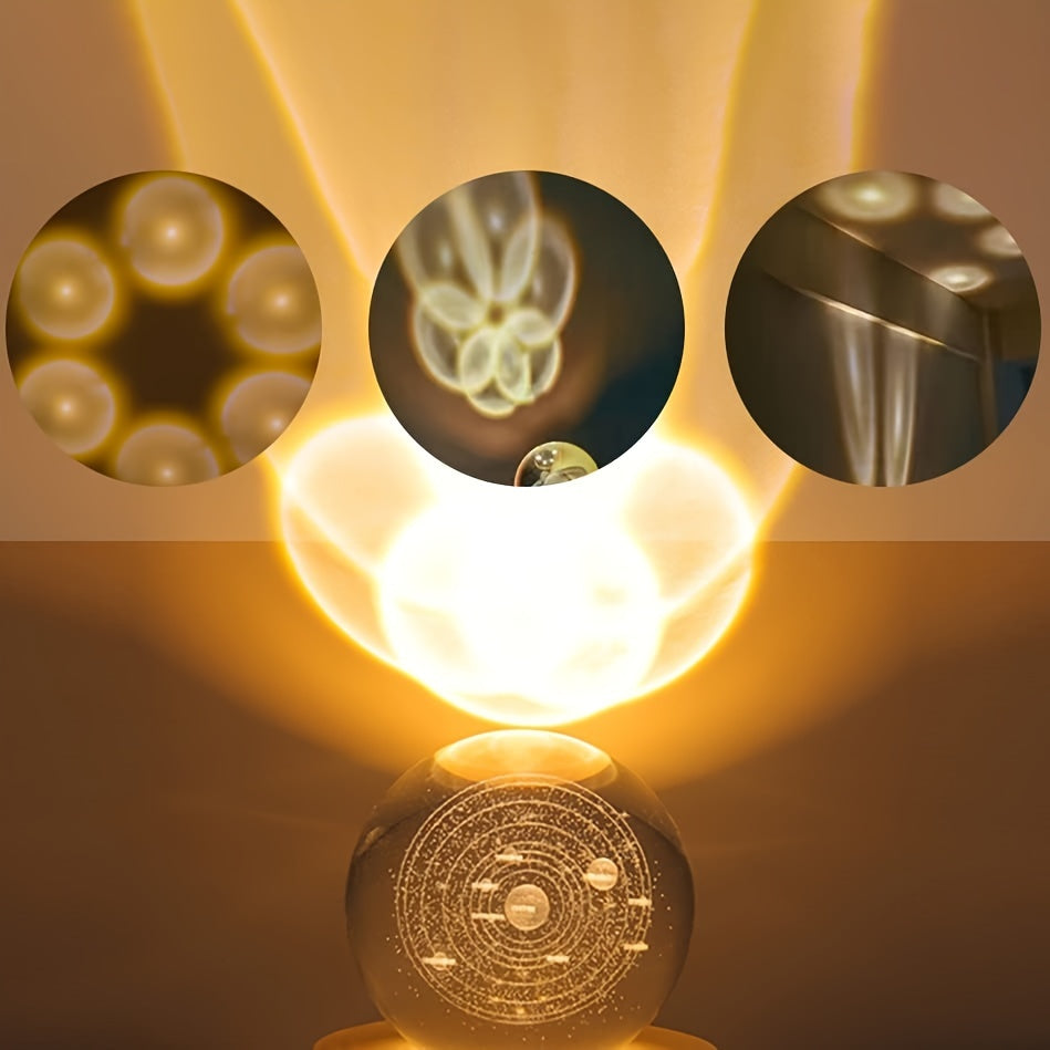 LED Lighted Solar System Crystal Ball for Festive Decoration