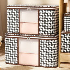 Houndstooth Quilt Storage Bag Handheld Lightweight Clothes Quilt Bag