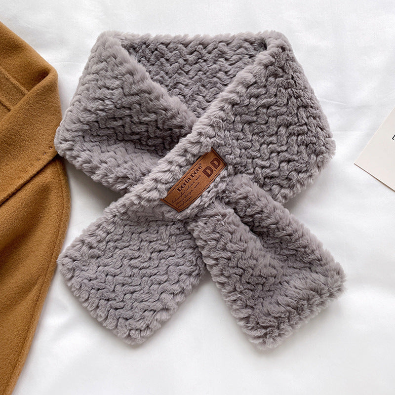Plush Small Scarf Female Winter Faux Fur Neck Collar Soft Warmer Wrap