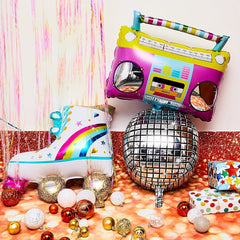 6pcs Roller Skate Sound 4D Disco Balloons for 70's & 80's Disco Theme