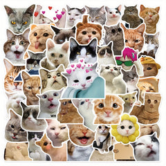 50pcs Cute Cat Graffiti Stickers for Motorcycles Laptops and More