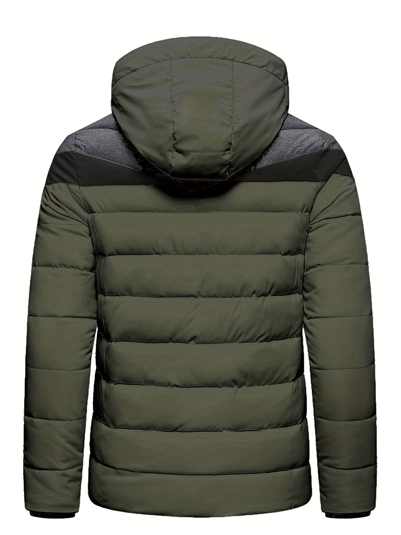 Hooded Winter Jacket Men Zip Up Casual Outdoor Coat