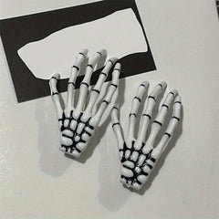 2pcs Y2K Skull Hand Hair Clip Set Gothic Hair Accessories