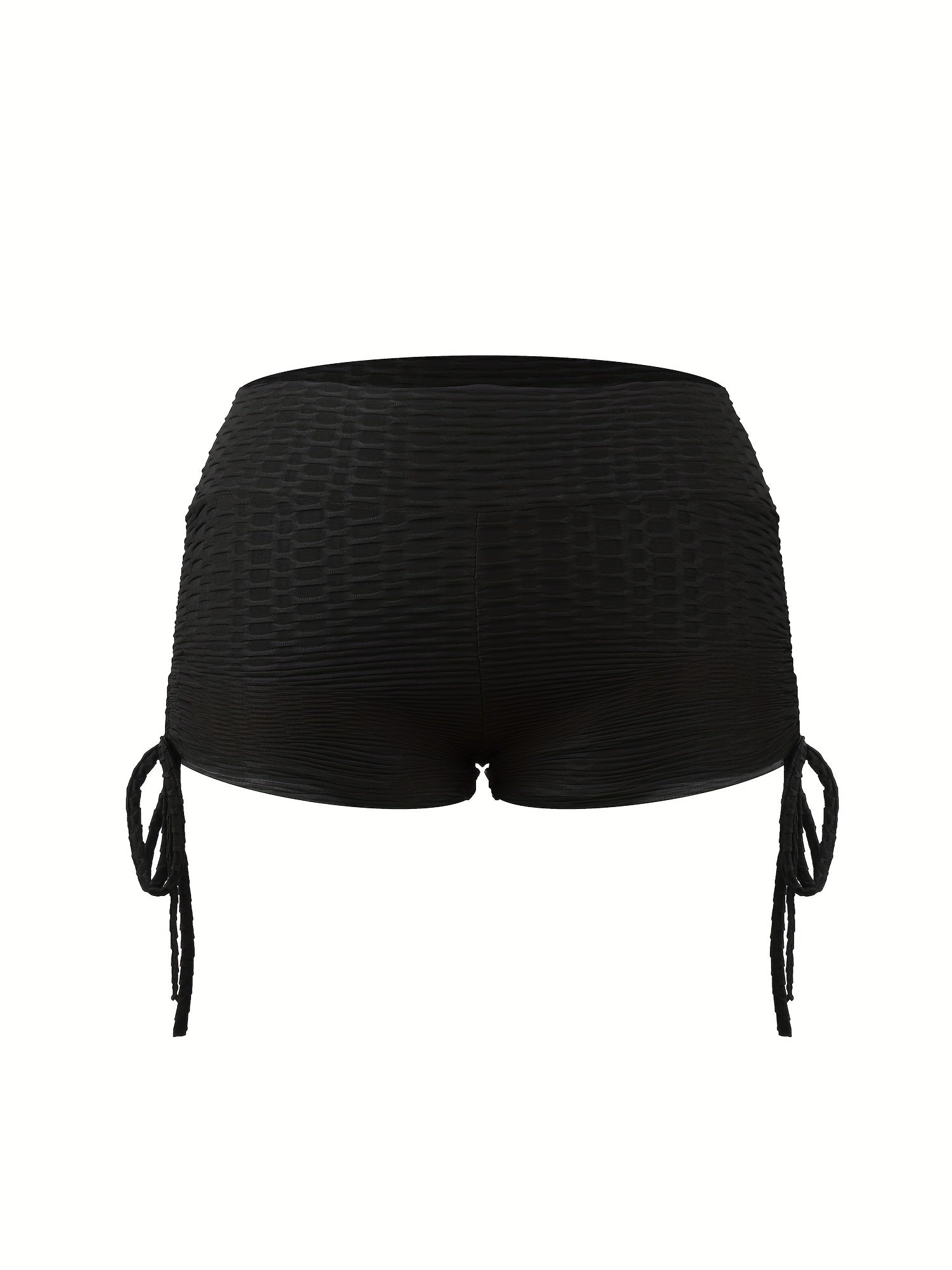 Plus Size Women's Honeycomb Pattern Drawstring High Stretch Shorts