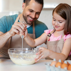 Semi Automatic Stainless Steel Egg Whisk Egg Beater Kitchen Gadgets