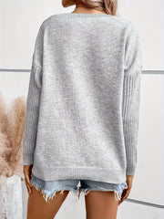  Casual Sweater Women's Plus Star Print Round Neck Jumper