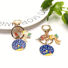 Metal Rose Keychain Starry Keychain Keyring Pendant Gift For Men Women