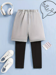 Boys 2 In 1 Compression Sports Pants for Training Basketball