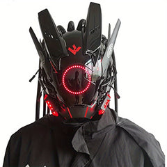 Custom Tubular Braid Cyberpunk Mask LED Light Cosplay Sci-fi Gear