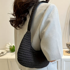 Canvas Crescent Bag With Zipper Shoulder & Handbag