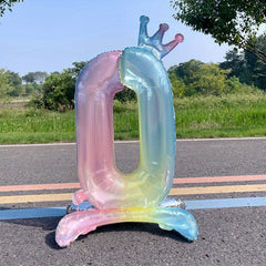 81cm Crystal Number Foil Balloons with Crown Figures Globos 0-9