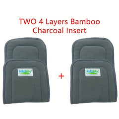 2pcs 3 Layers Microfiber Diaper Insert 4 Layers Bamboo Charcoal Insert
