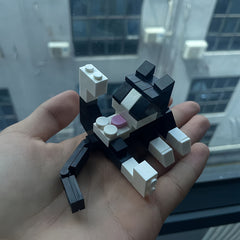 Cow Cat Building Blocks DIY Mini Pet Figurine Creative Desktop Decoration