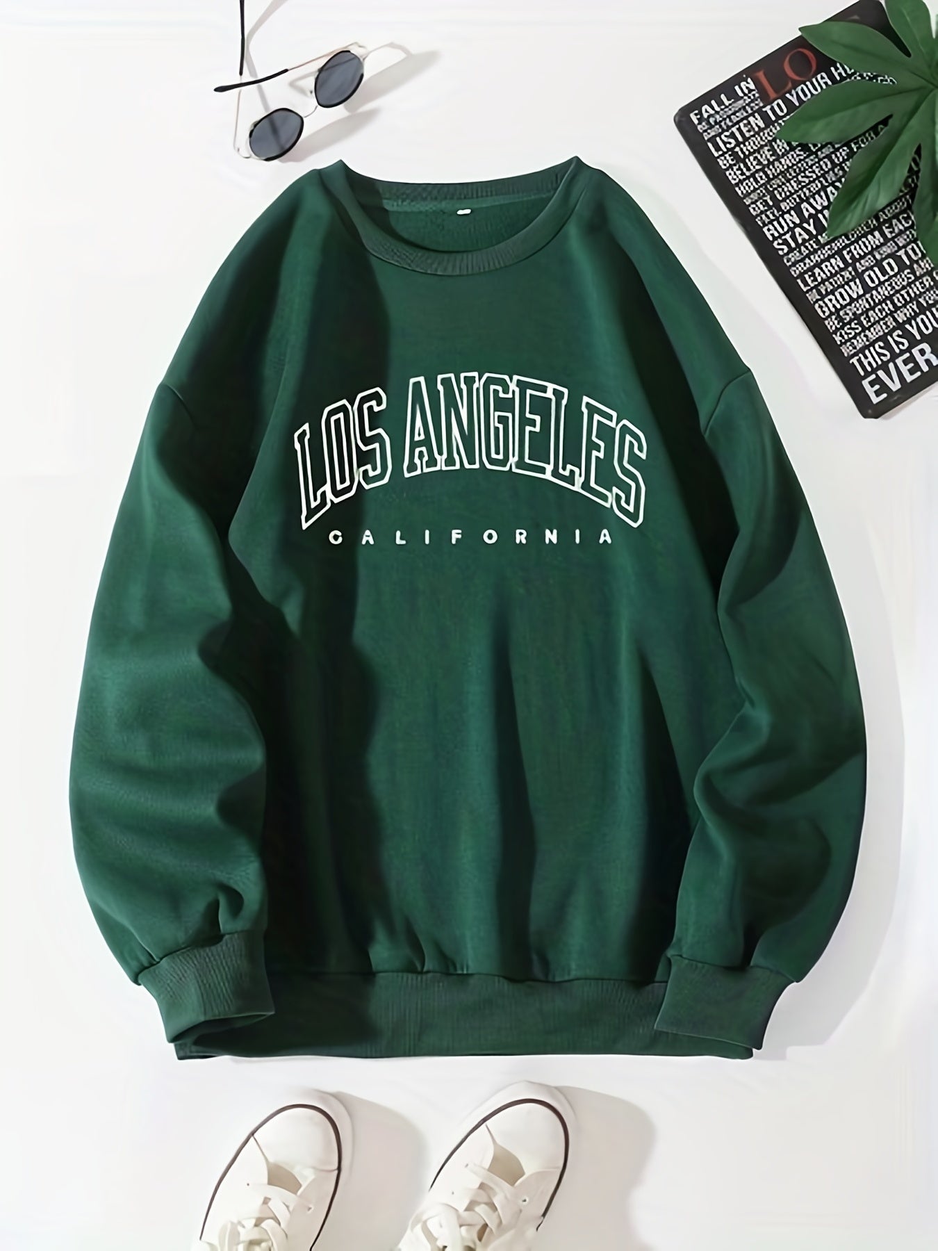 Los Angeles Preppy Sweatshirt Long Sleeve Casual Crew Neck Fall Winter Clothing