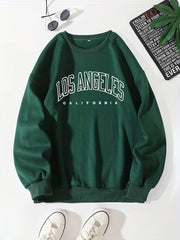 Los Angeles Preppy Sweatshirt Long Sleeve Casual Crew Neck Fall Winter Clothing