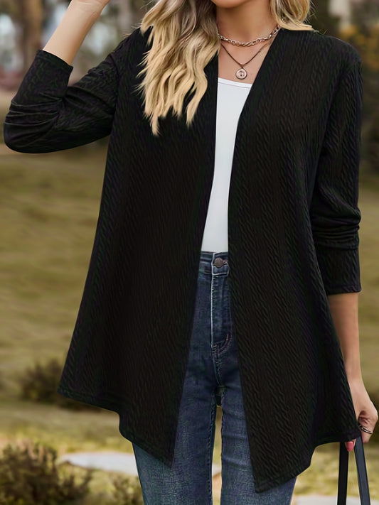  Jacquard Open Front Cardigan