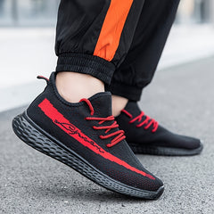  Men's Woven Knit Breathable Sneakers Non Slip Soft Sole Shoes