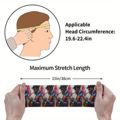 Jazz Inspired Unisex Headband Sweat Wicking Stretchy Polyester
