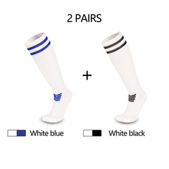 Knee High Tube Socks Soccer Socks Double Stripe Athletic Football Training