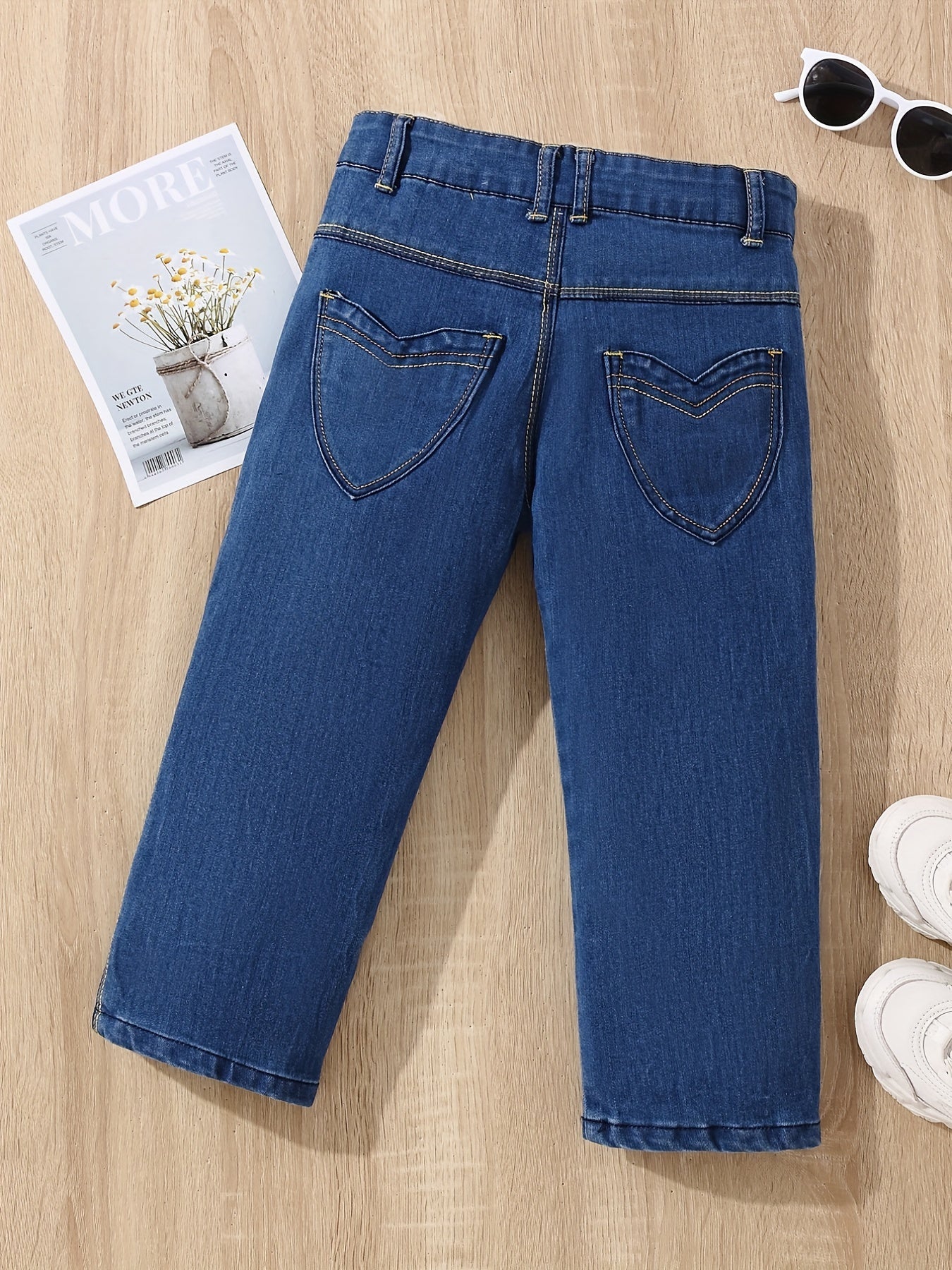 Girls' Embroidered Casual Jeans Denim Pants Street Outwear