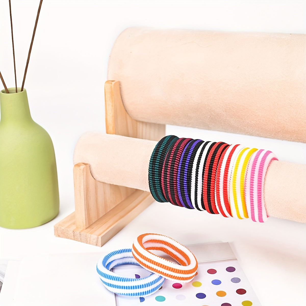 10pcs Elastic Hair Tie Thick Hair Rope Seamless Hair Ring Ponytail Holder