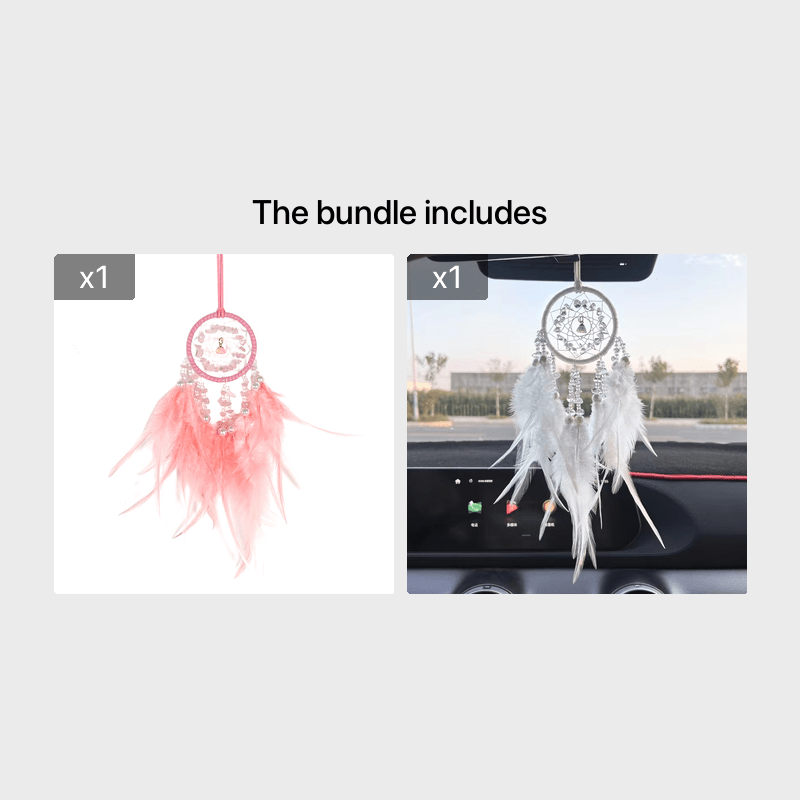 Feather Dream Catcher Mesh Wind Chime Car Pendant