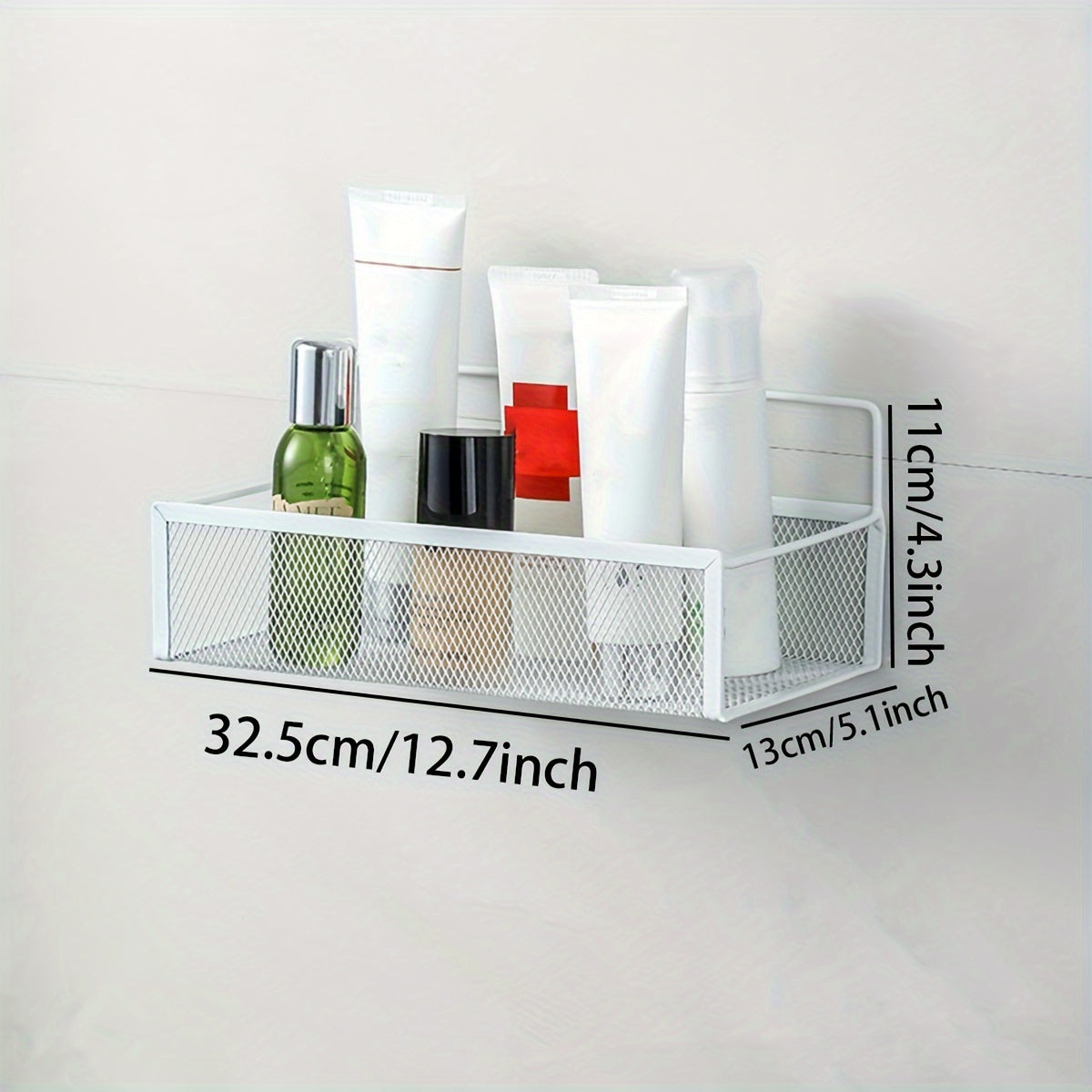 Wall-mounted Grid Storage Rack for Kitchen Supplies and Spices