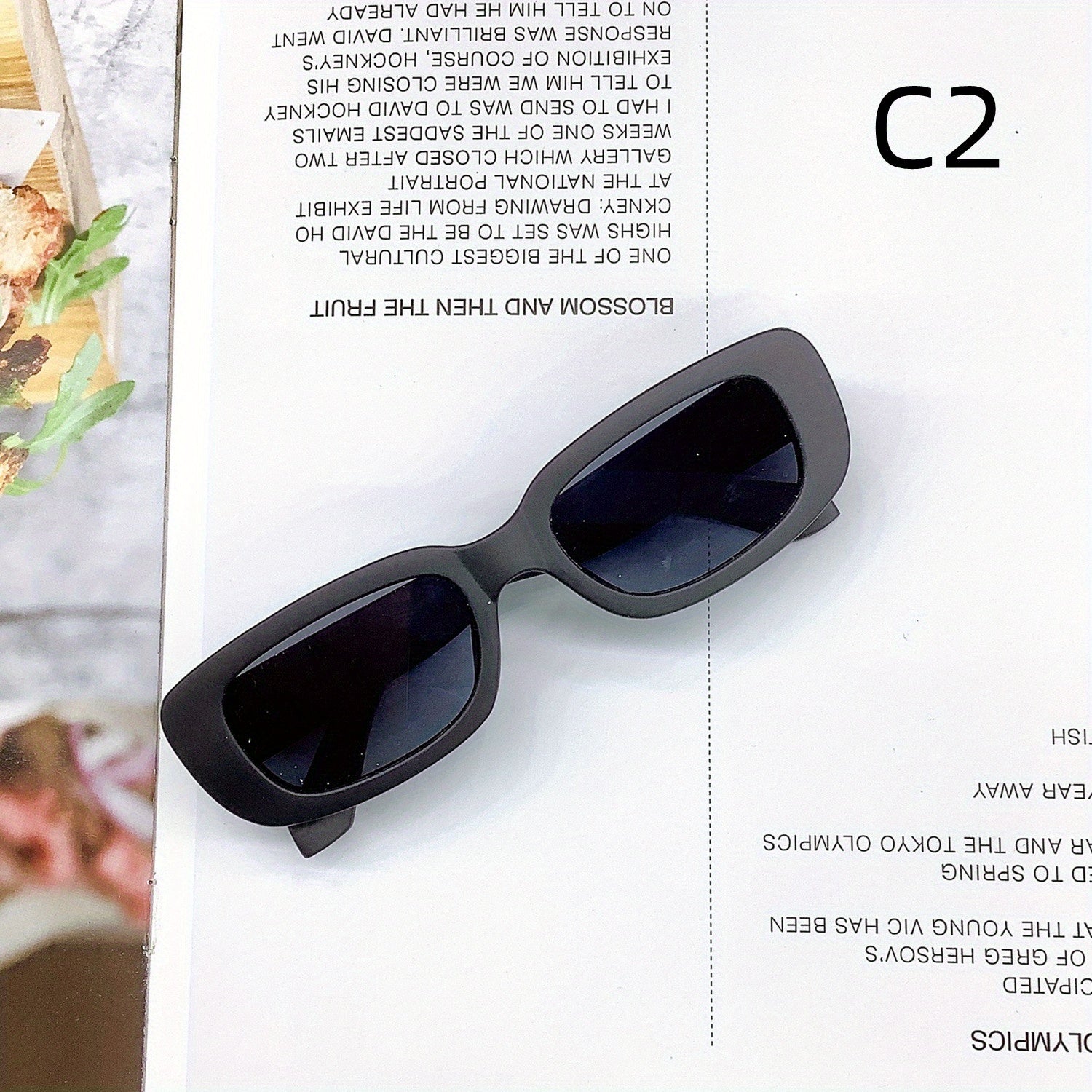 Girls Retro Sunglasses Rectangle Frame UV Protection For Outdoor Activities