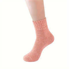 5 Pairs Women's Mid Tube Crew Socks Warm & Comfortable Stockings