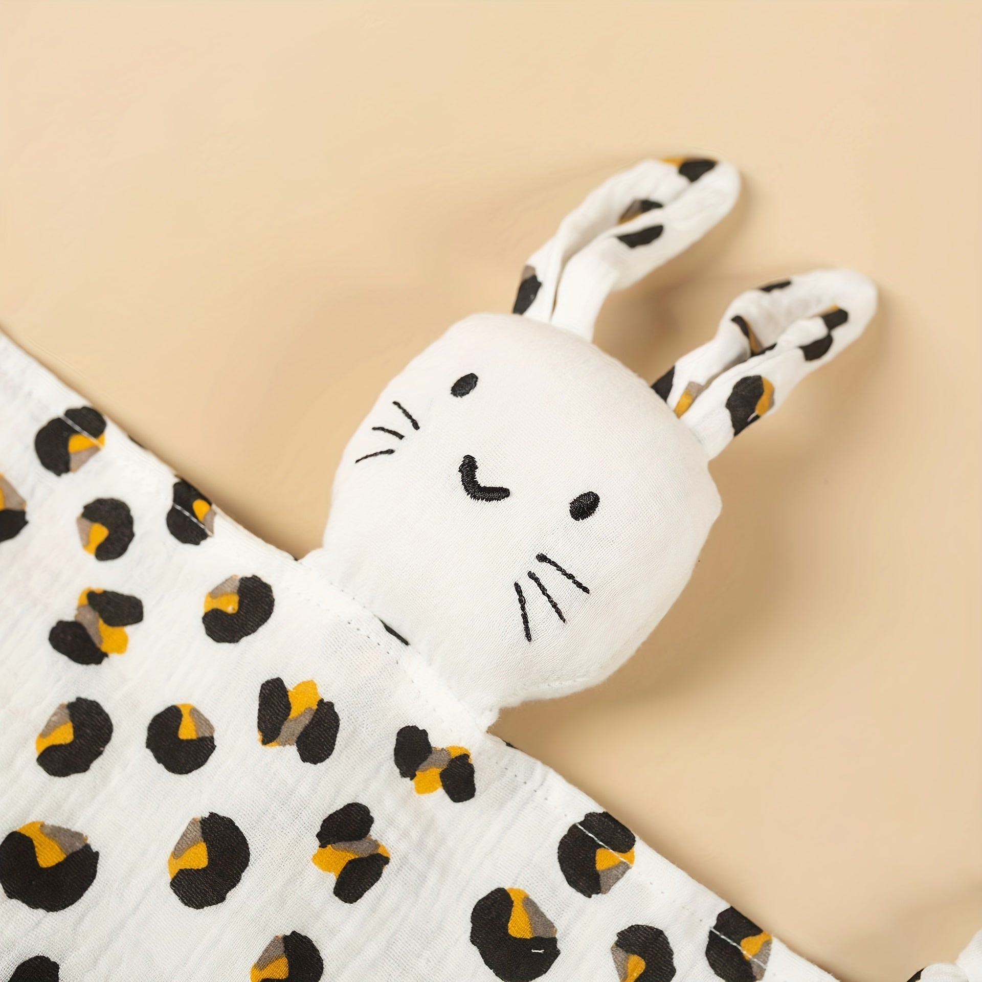 Baby Cotton Gauze Bib Rabbit Ear Doll 6-12 Months Sleeping Blanket